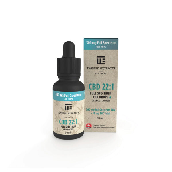 22:1 Full Spectrum CBD Oil Drops (300 Mg Full Spectrum CBD) by Twisted Extracts