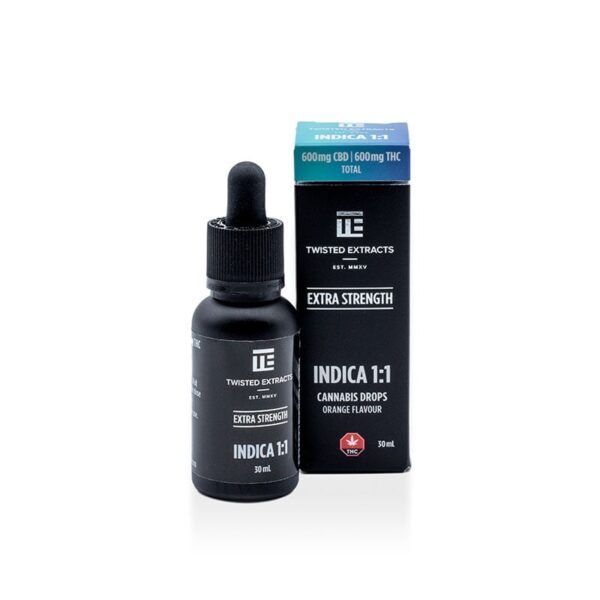 Indica 1:1 Extra Strength Drops 600 Mg THC + 600 Mg CBD by Twisted Extracts