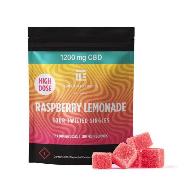 Raspberry Lemonade High Dose Twisted Singles (1200mg CBD) by Twisted Extracts