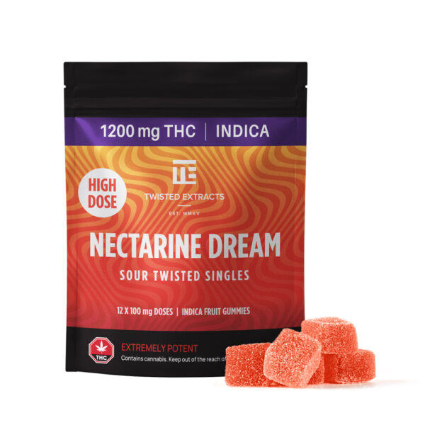 Nectarine Dream High Dose Twisted Singles (1200mg THC, Indica) by Twisted Extracts